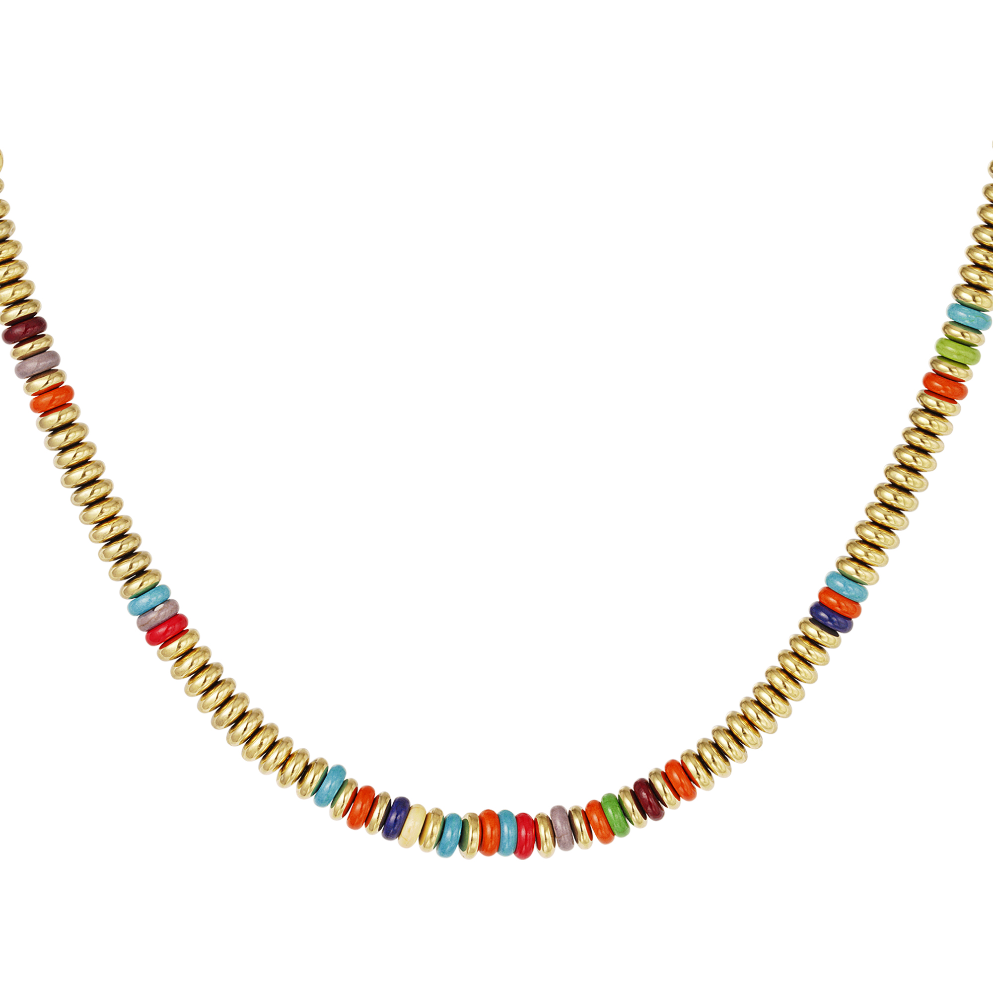 Halskette mit flachen perlen - gold