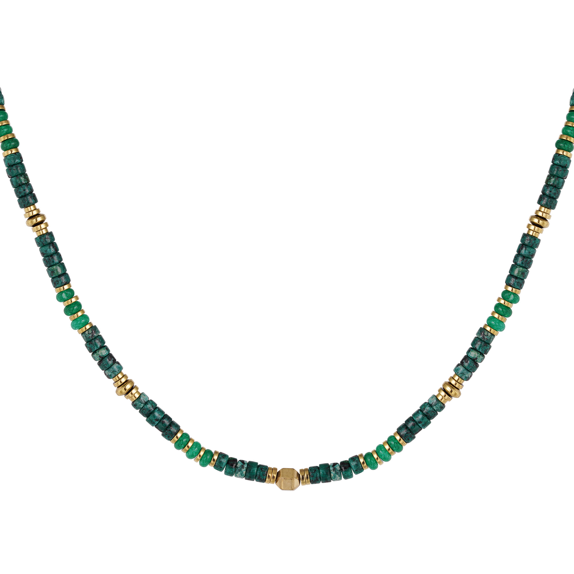 Necklace with small colored stones