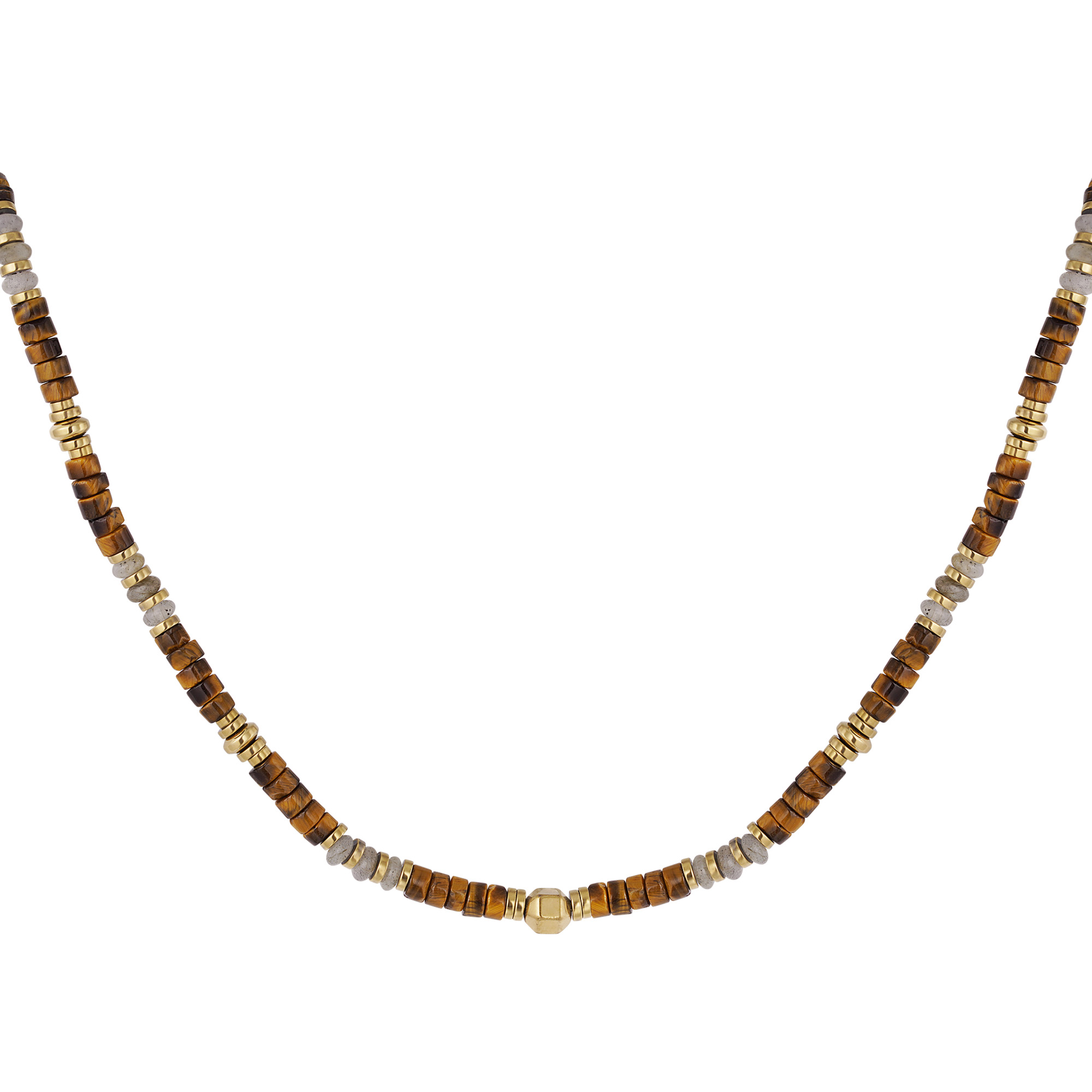 Necklace with small colored stones 