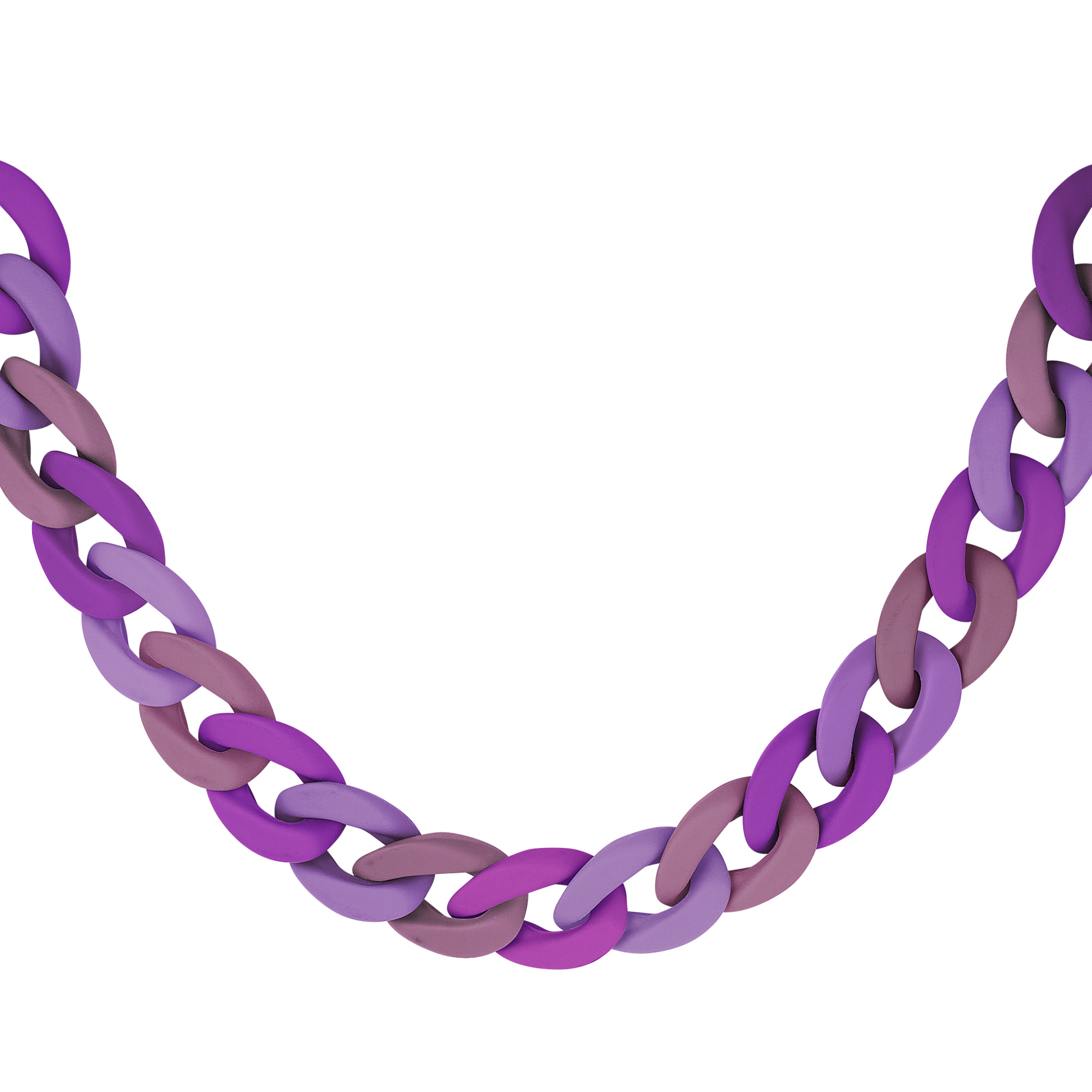 Necklace acrylic linked Purple Stainless Steel h5 