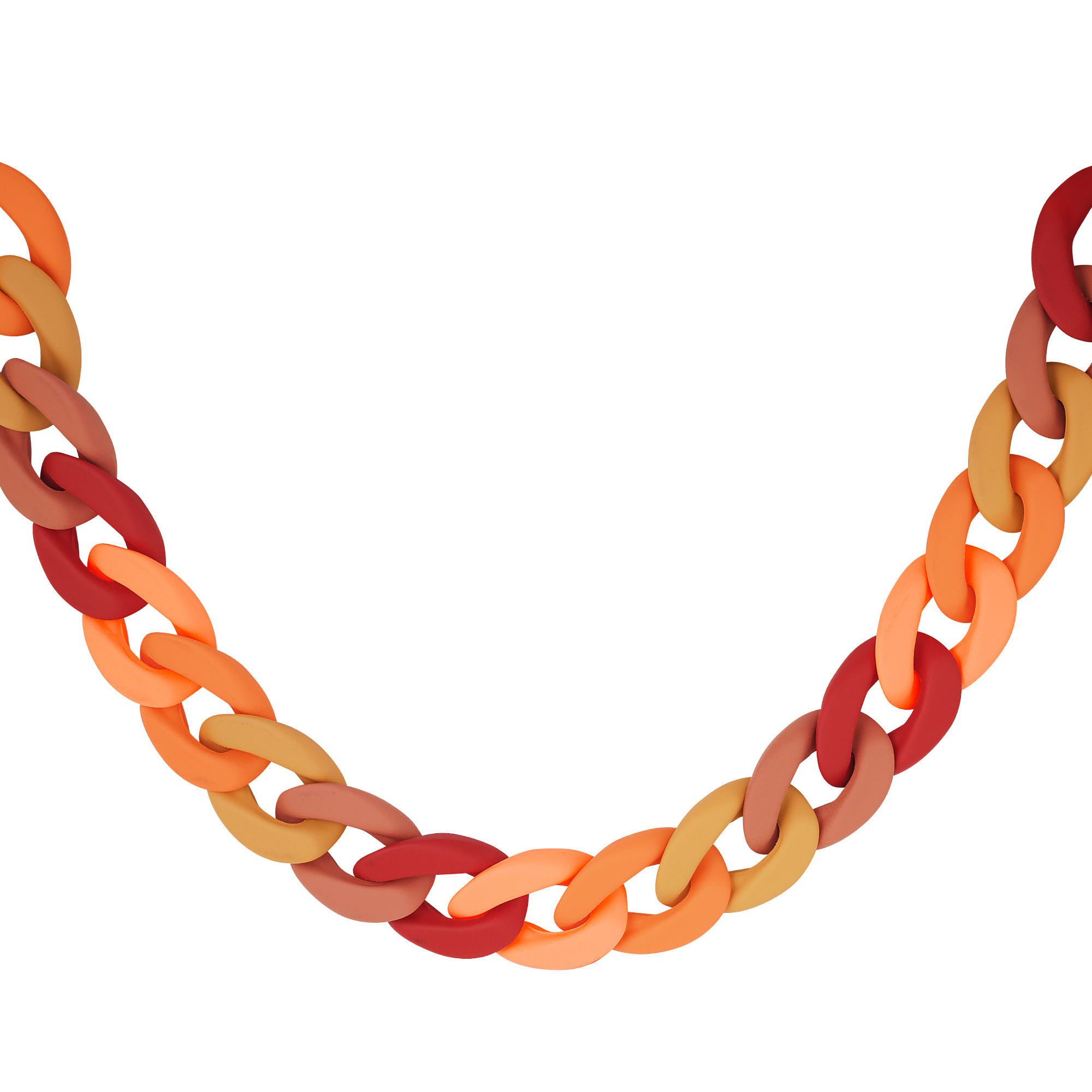 Necklace acrylic linked Orange Stainless Steel  h5 