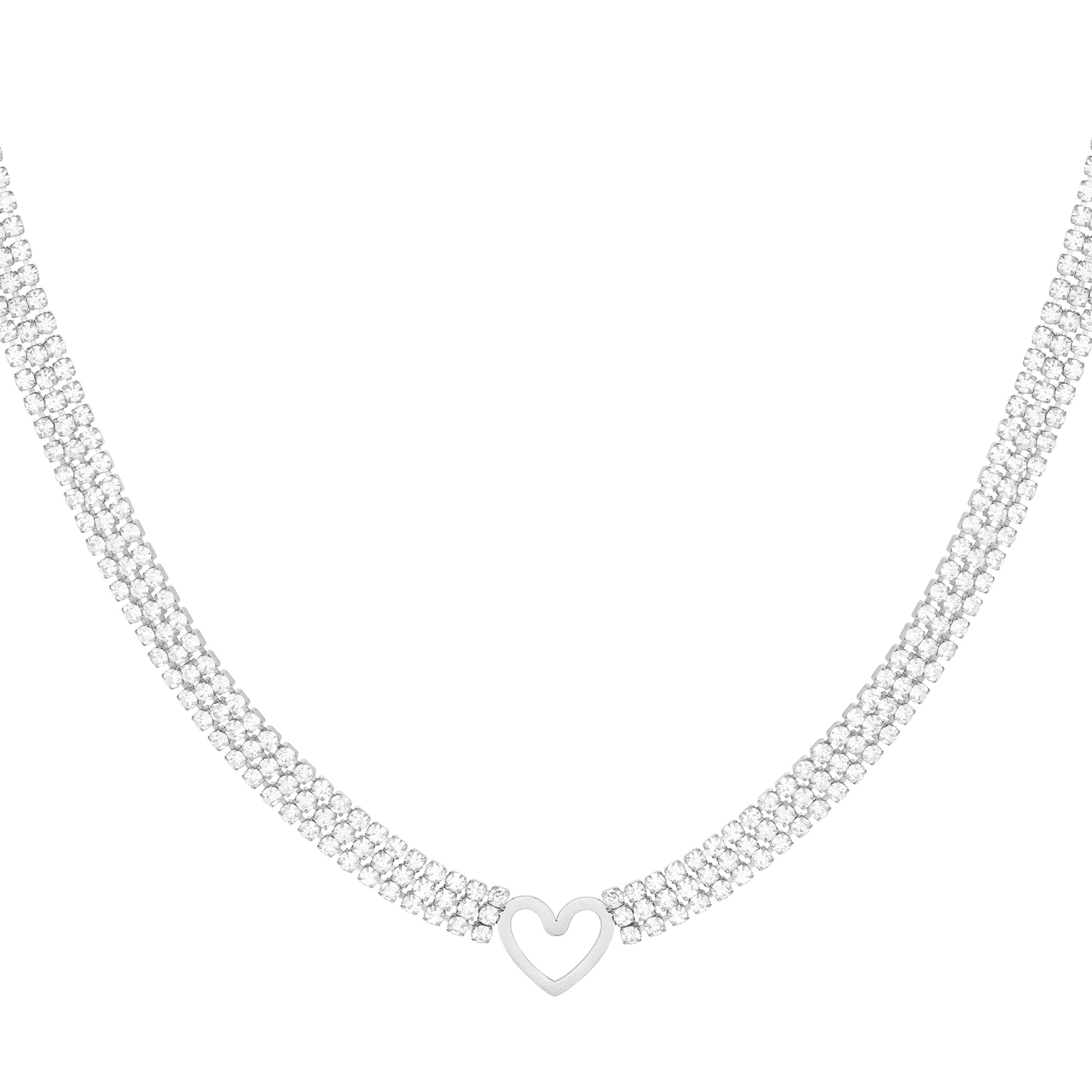 Necklace heart with zirconia