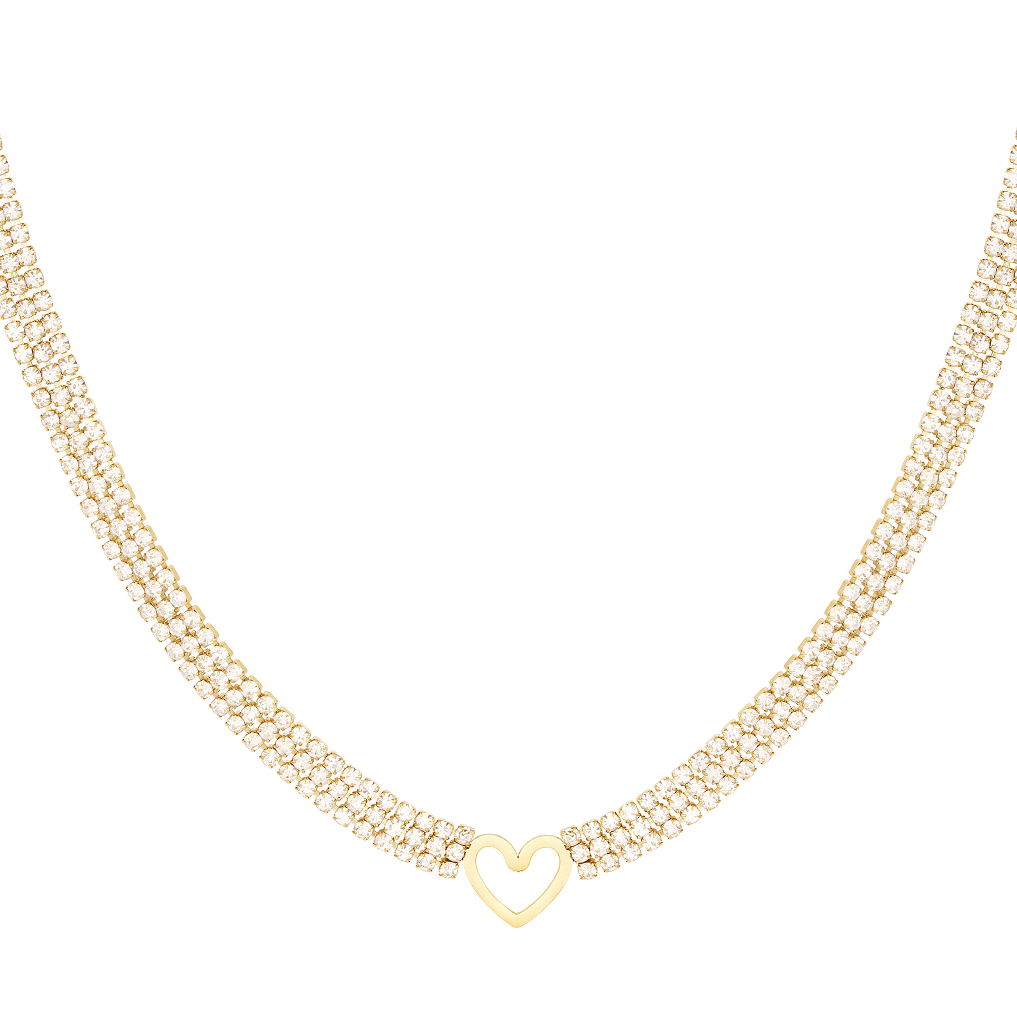 Necklace heart with zirconia