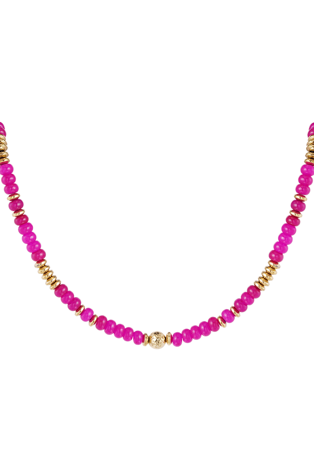 Necklace colorful stones - fuchsia Stone