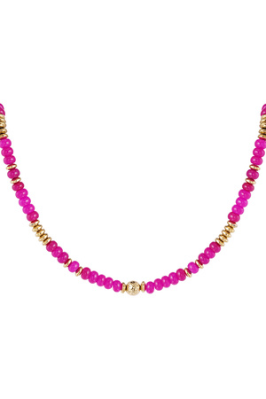 Necklace colorful stones - fuchsia Stone h5 