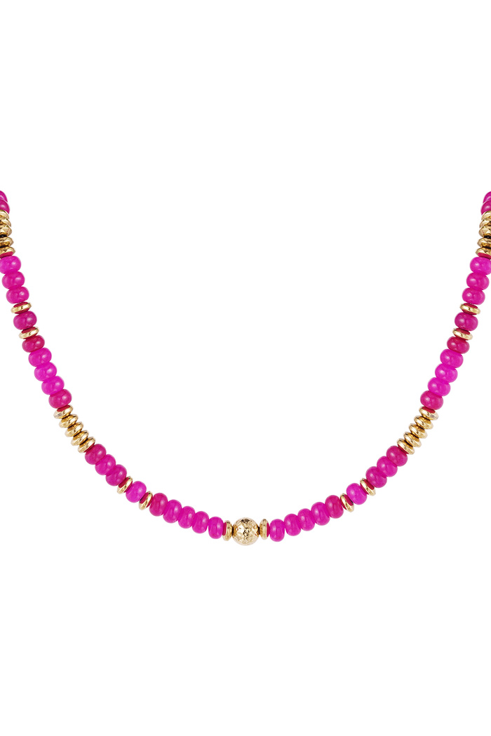 Necklace colorful stones - fuchsia Stone 