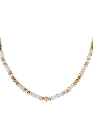 Necklace colorful stones - blue & gold Stone h5 