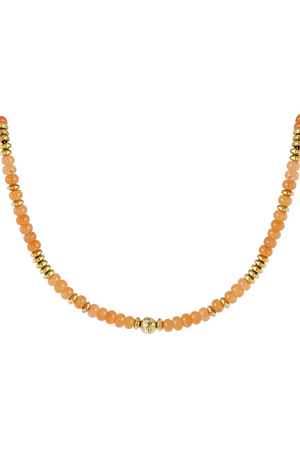 Ketting kleurrijke steentjes - oranje & goud Steen h5 