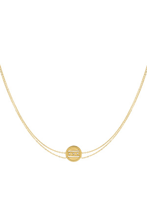 Double necklace with coin - gold Stainless Steel h5 