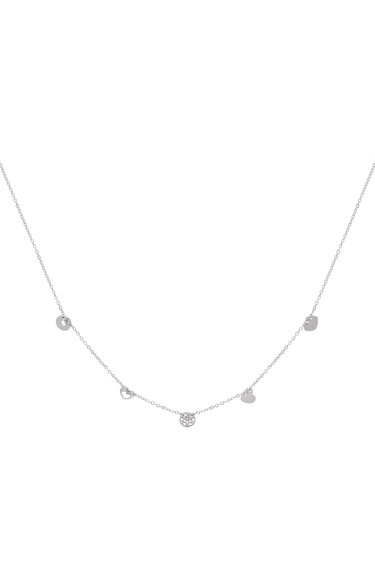 Necklace with charms - Silver Stainless Steel