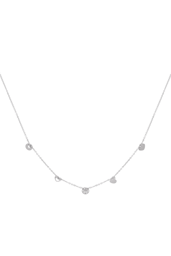 Halskette mit Anhängern - Silber Edelstahl 