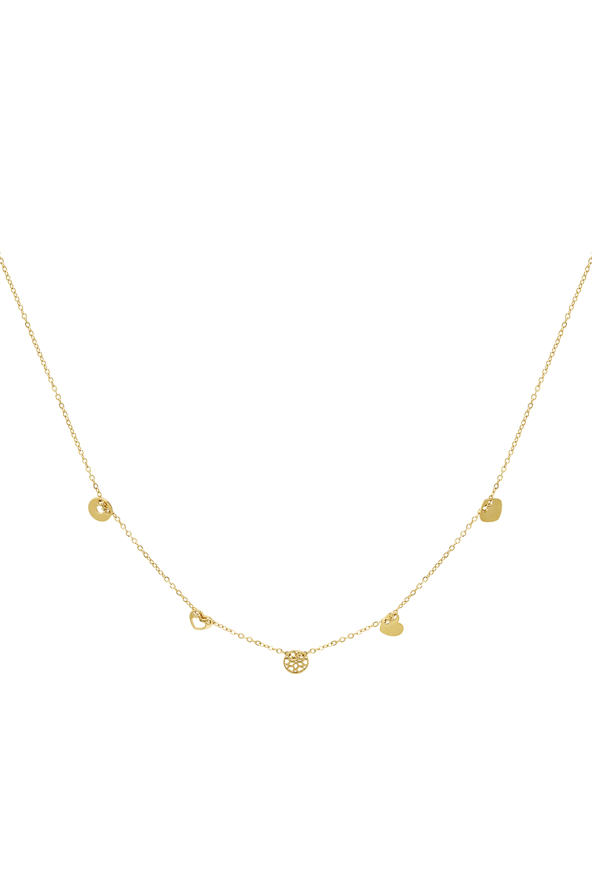 Necklace with charms - Gold Stainless Steel h5 