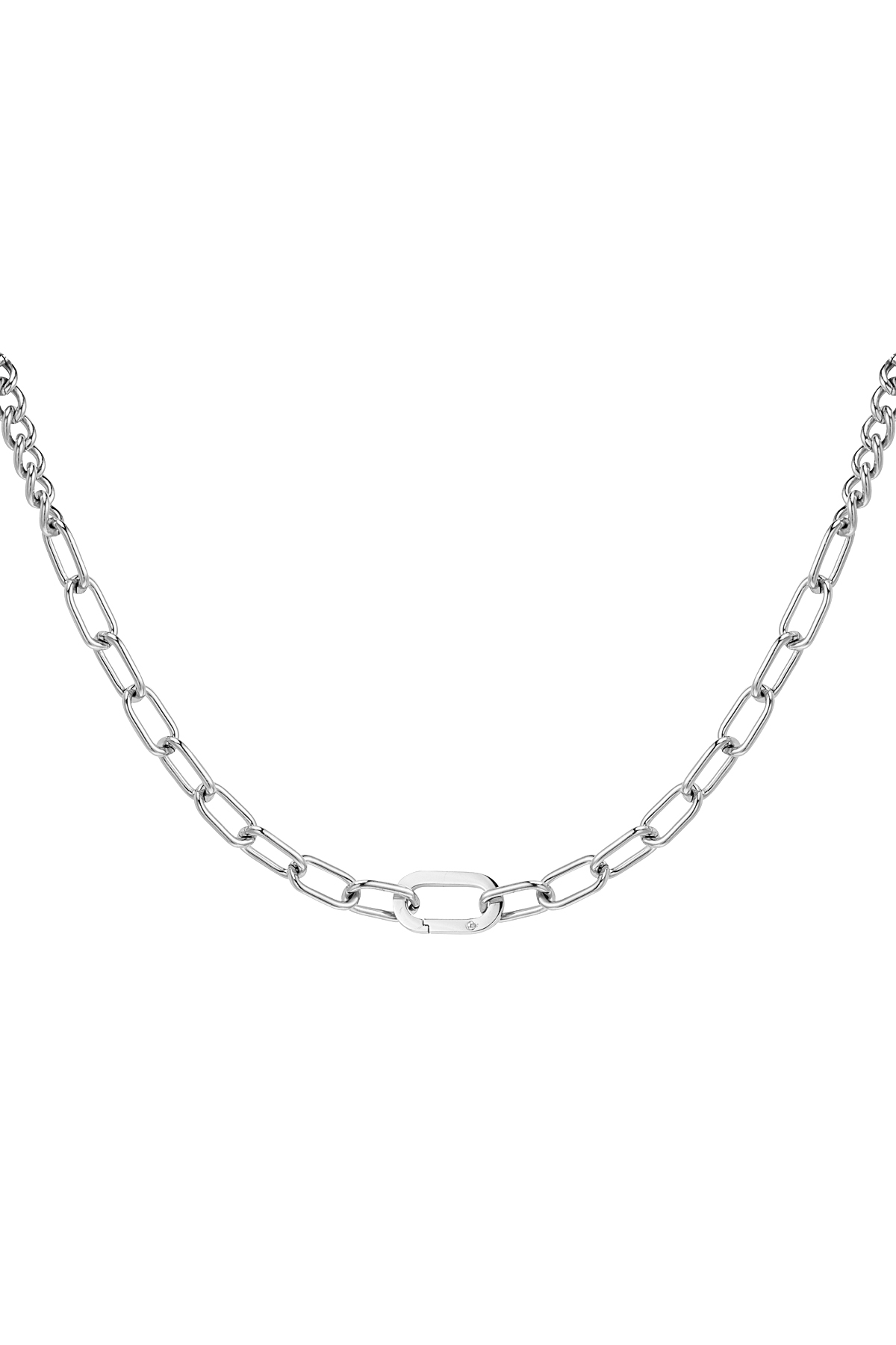 Klobige Halskette - Silberner Edelstahl h5 