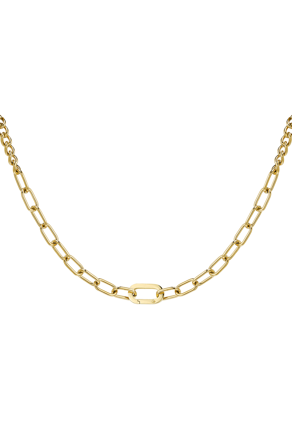 Klobige Halskette - Goldfarbener Edelstahl