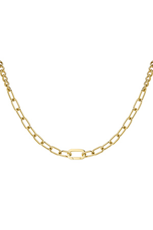 Klobige Halskette - Goldfarbener Edelstahl h5 