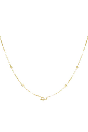 Necklace stainless steel stars - gold h5 