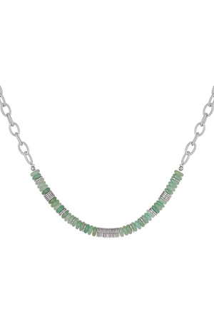 Link chain beads - silver/green Green & Silver Stainless Steel h5 