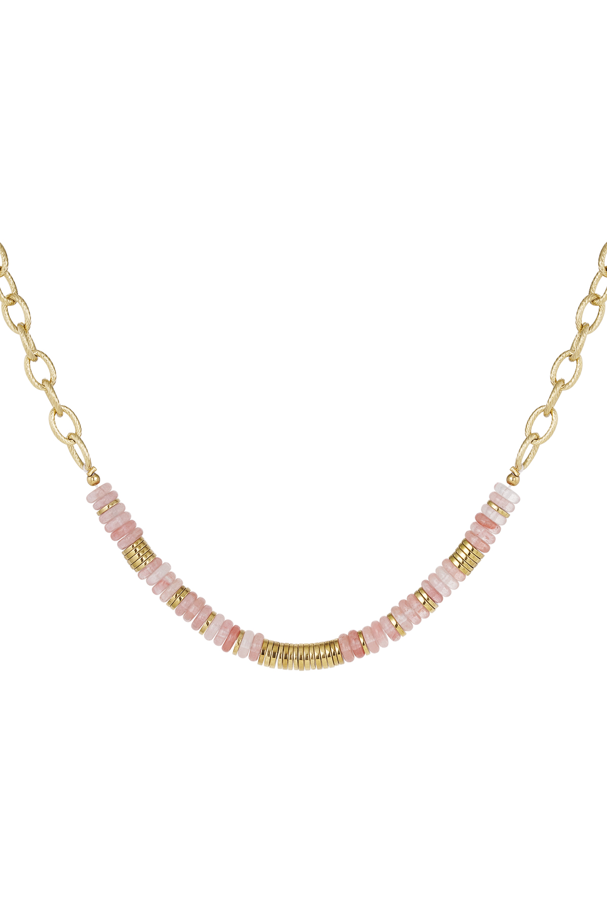 Link chain beads - gold/pink Pink &amp; Gold Stainless Steel