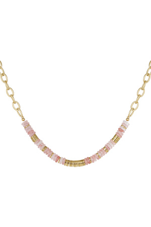 Link chain beads - gold/pink Pink & Gold Stainless Steel h5 