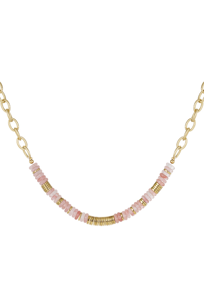 Link chain beads - gold/pink Pink & Gold Stainless Steel 