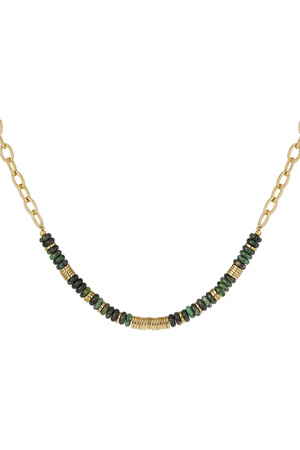 Link chain beads - gold/green Green & Gold Stainless Steel h5 