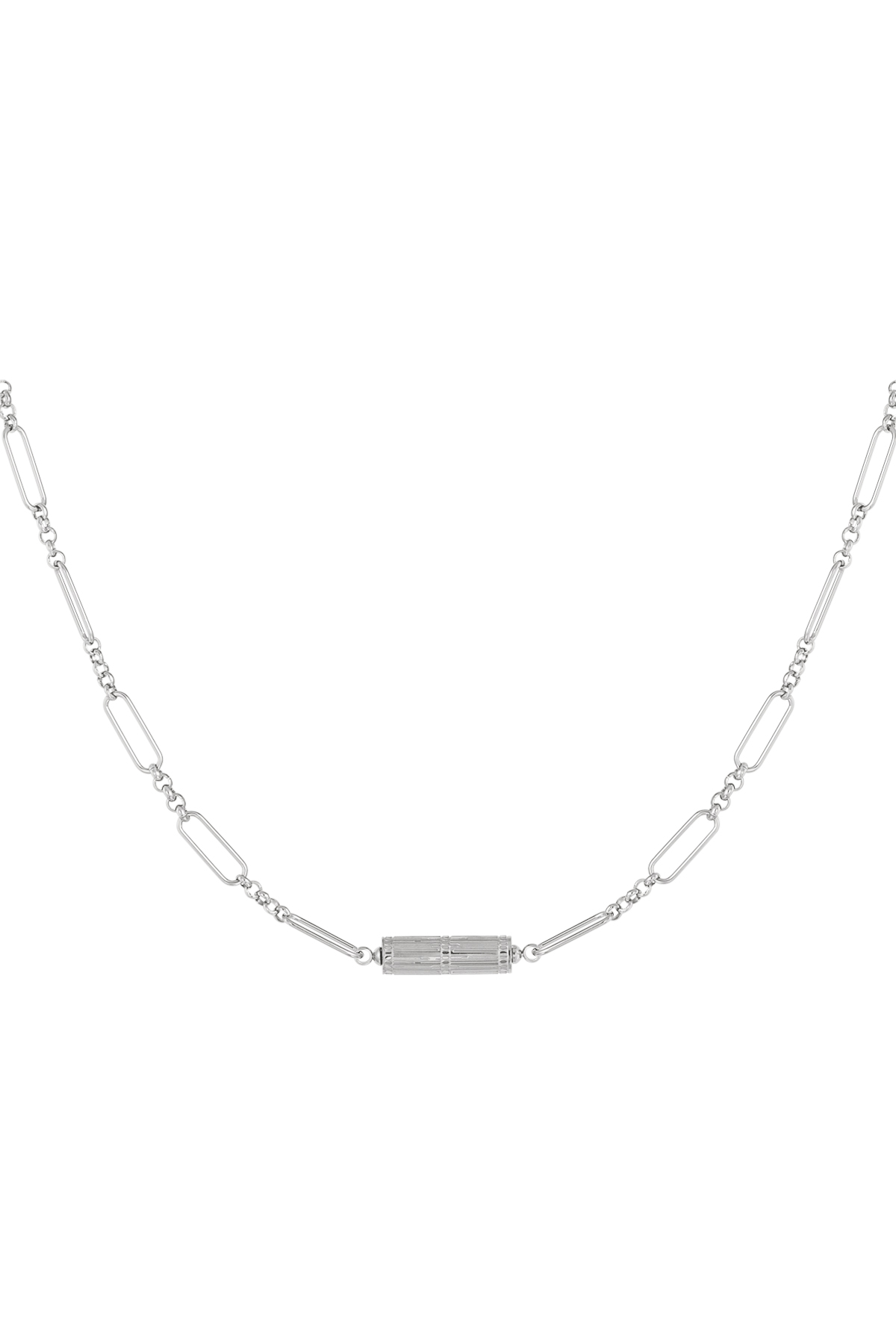 Link chain with charm - silver Stainless Steel