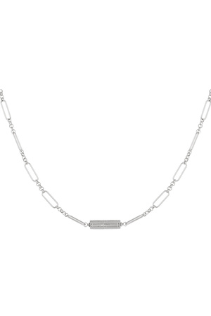 Link chain with charm - silver Stainless Steel h5 