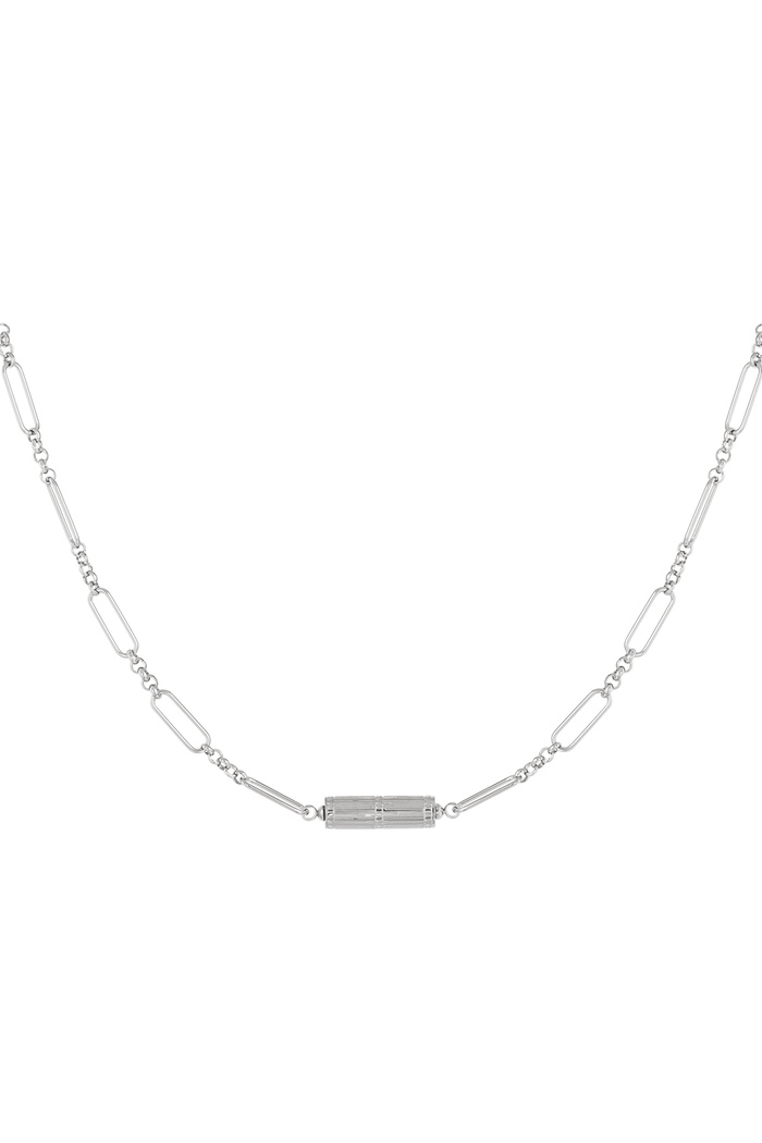 Link chain with charm - silver Stainless Steel 