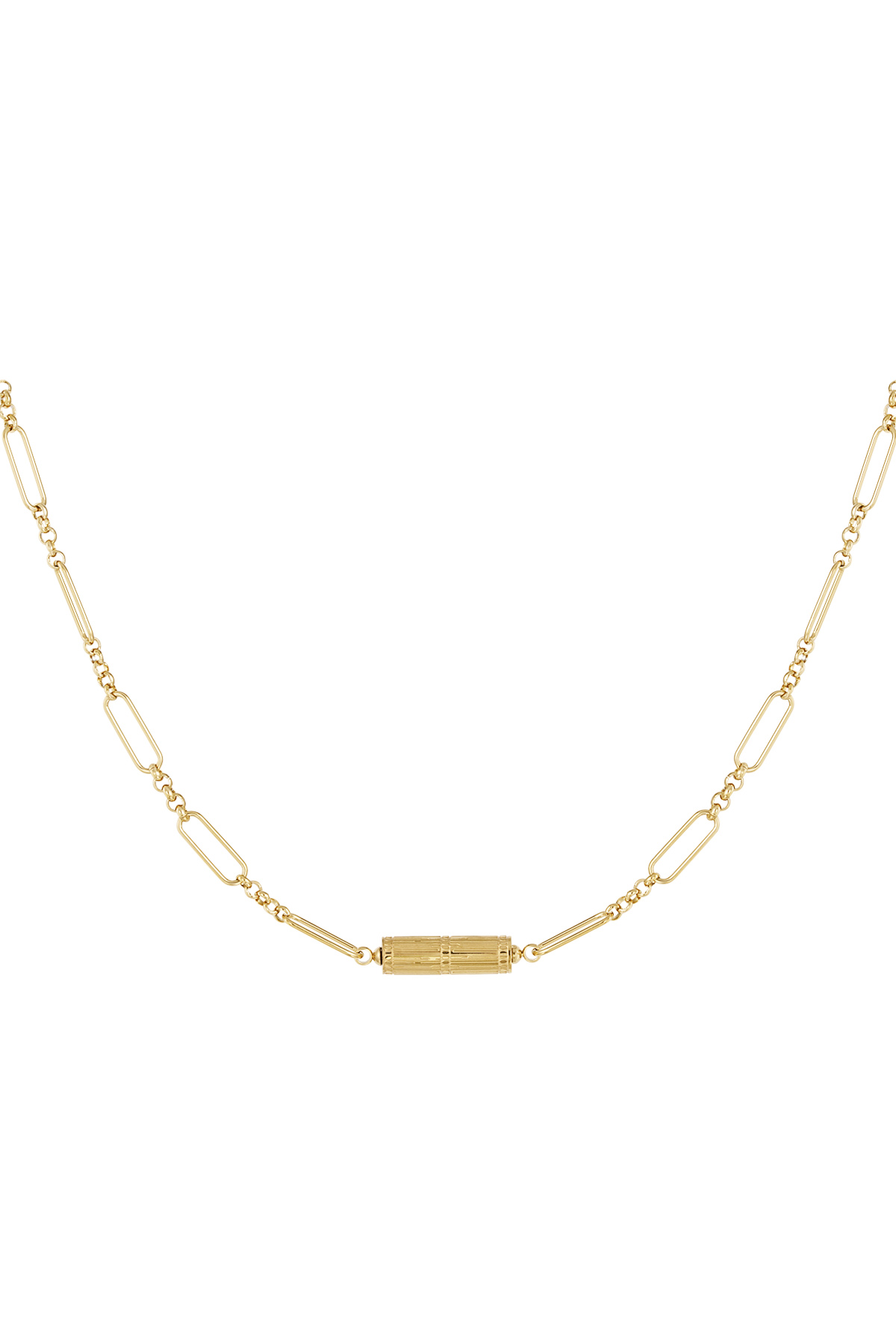 Link chain with charm - gold Stainless Steel 