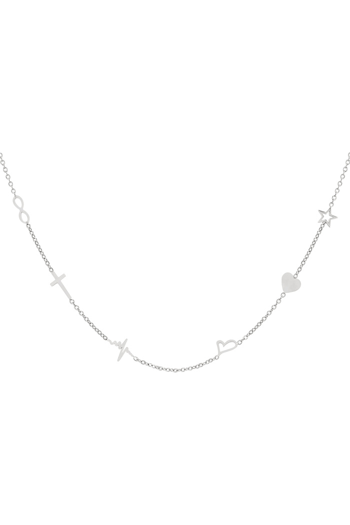 Necklace 6 charms - silver Stainless Steel 