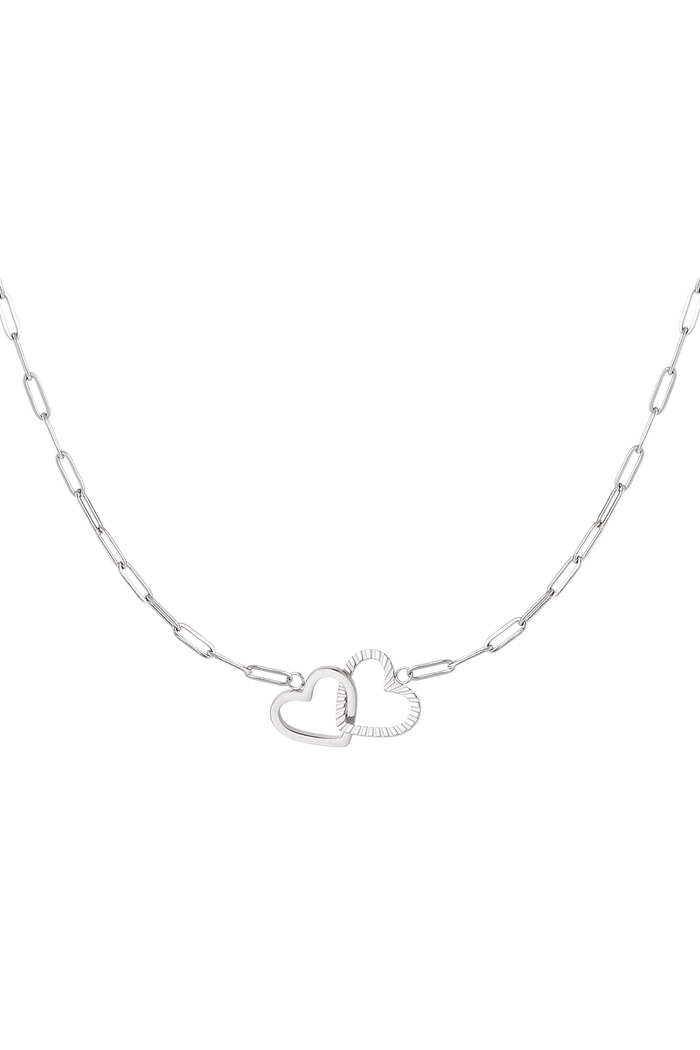 Ketting linked hearts - zilver Stainless Steel 