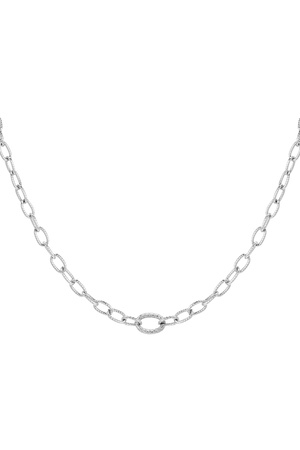 Link chain with structure - Silver Stainless Steel h5 
