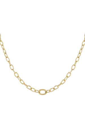 Link chain with structure - Gold Stainless Steel h5 