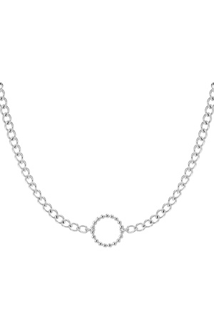 Link chain with circle - silver stainless steel h5 