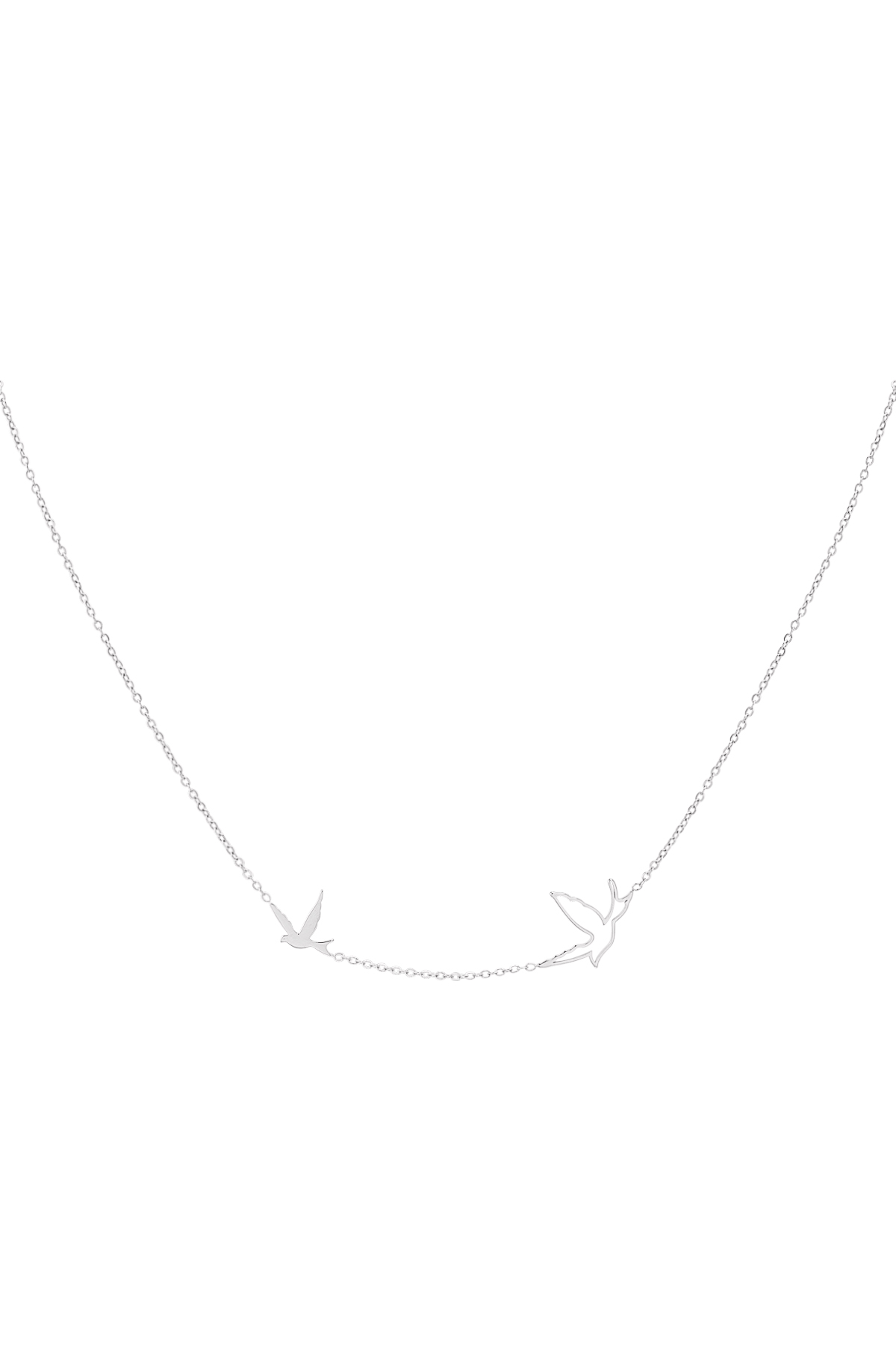 Necklace bird - silver h5 