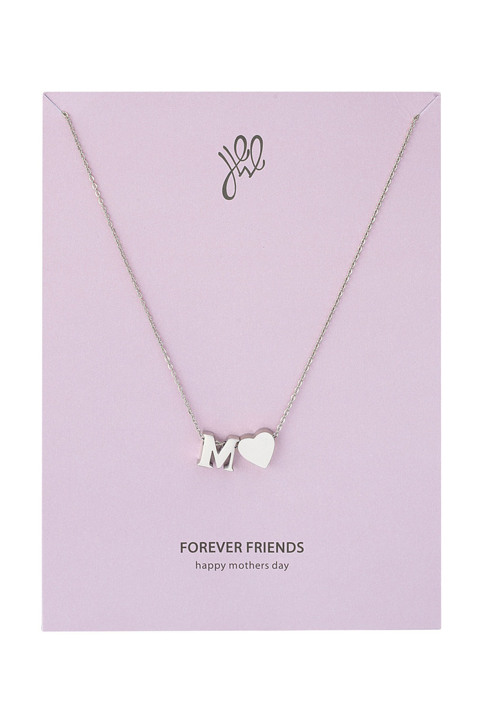 Necklace M - mother's day - silver Stainless Steel 