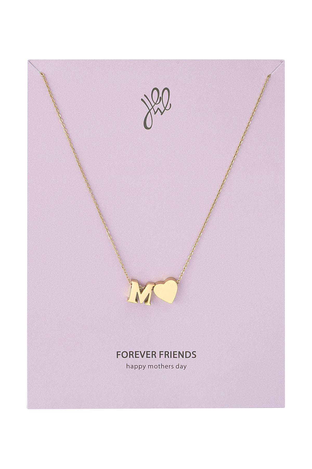 Necklace M - mother's day - Gold Color Stainless Steel 2