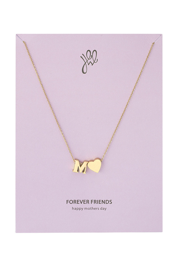 Necklace M - mother's day - gold Stainless Steel 