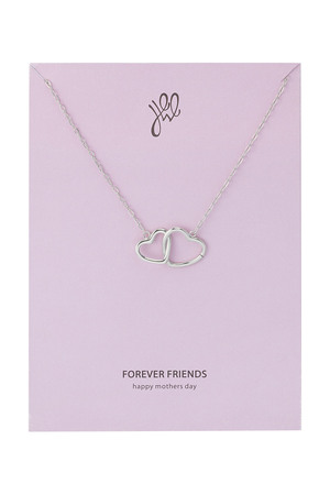 Necklace connected hearts - mother's day - silver Stainless Steel h5 