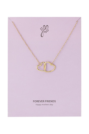 Necklace connected hearts - mother's day - gold Stainless Steel h5 