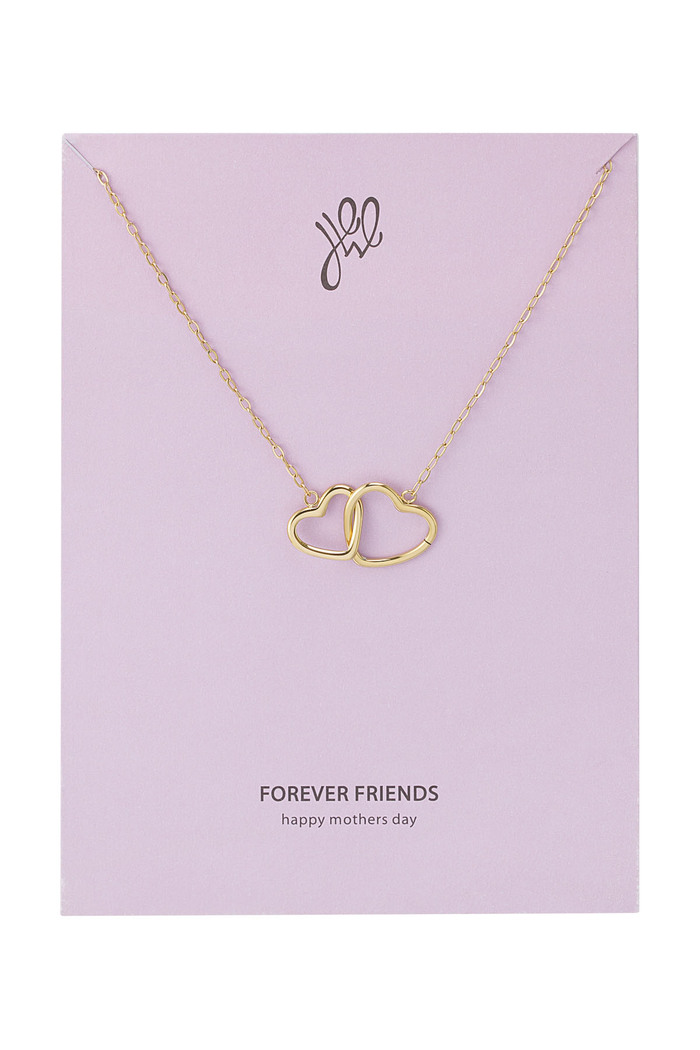 Necklace connected hearts - mother's day - gold Stainless Steel 