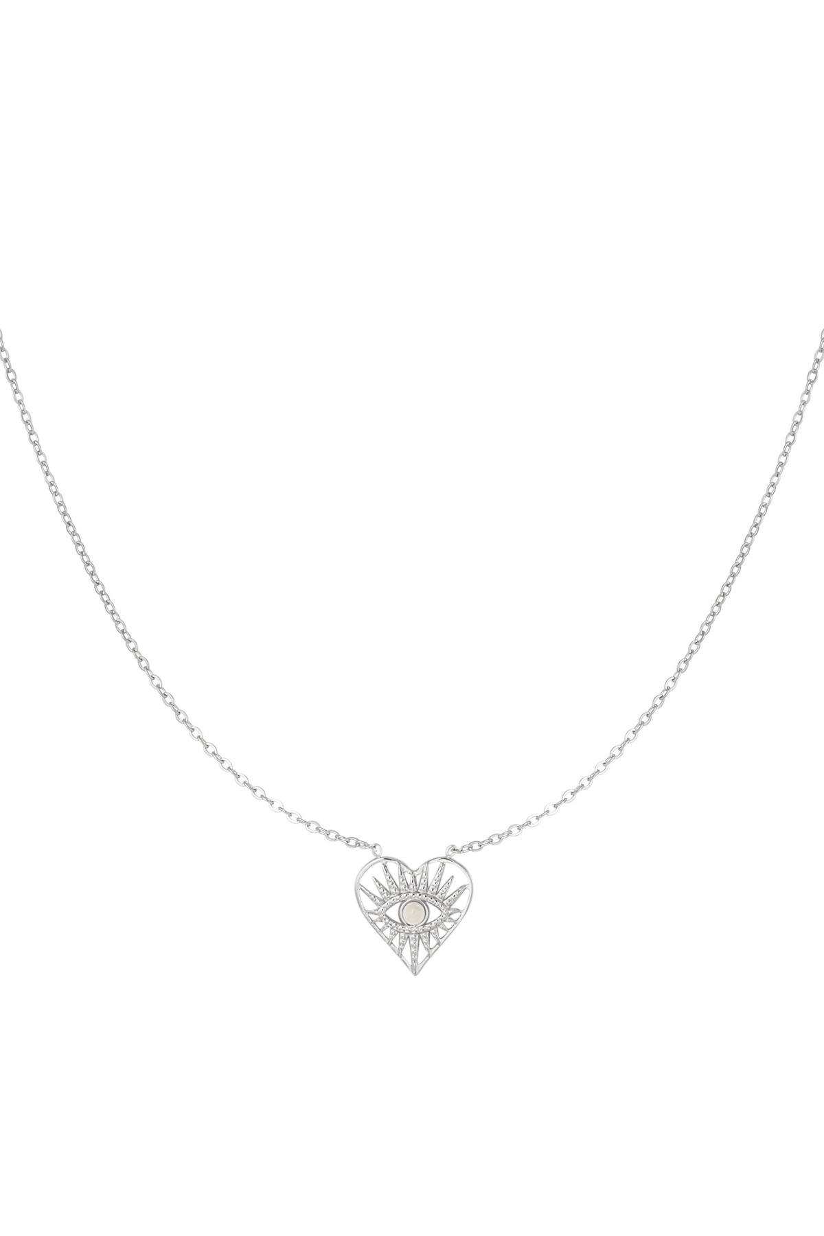 Link chain heart with eye - silver h5 