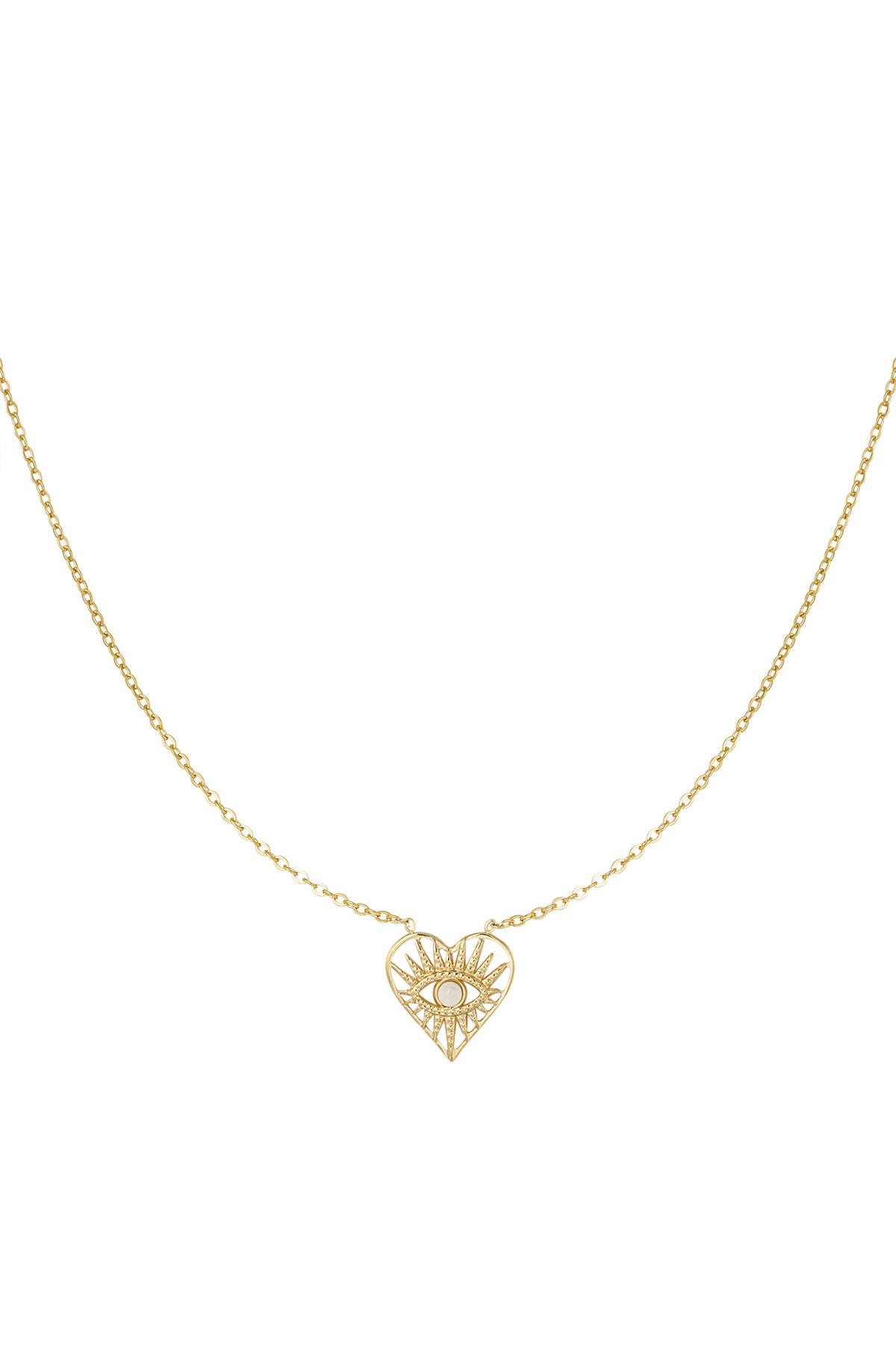 Link chain heart with eye - gold h5 