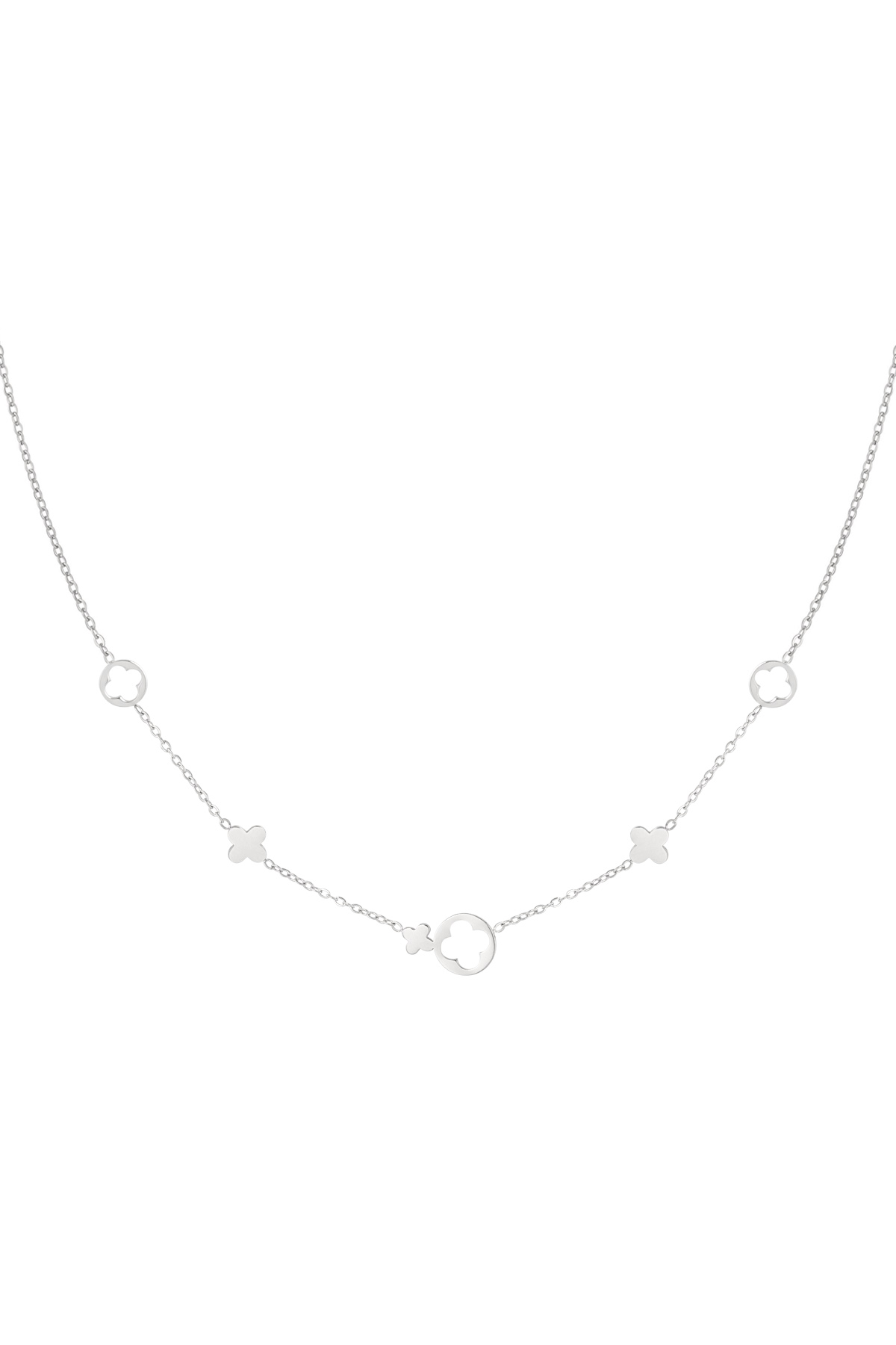 Necklace clover charms - Silver Color color