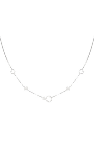 Halskette mit Kleeblatt-Anhängern – Silber h5 