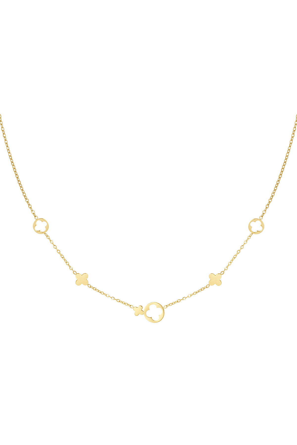 Necklace clover charms - Gold color