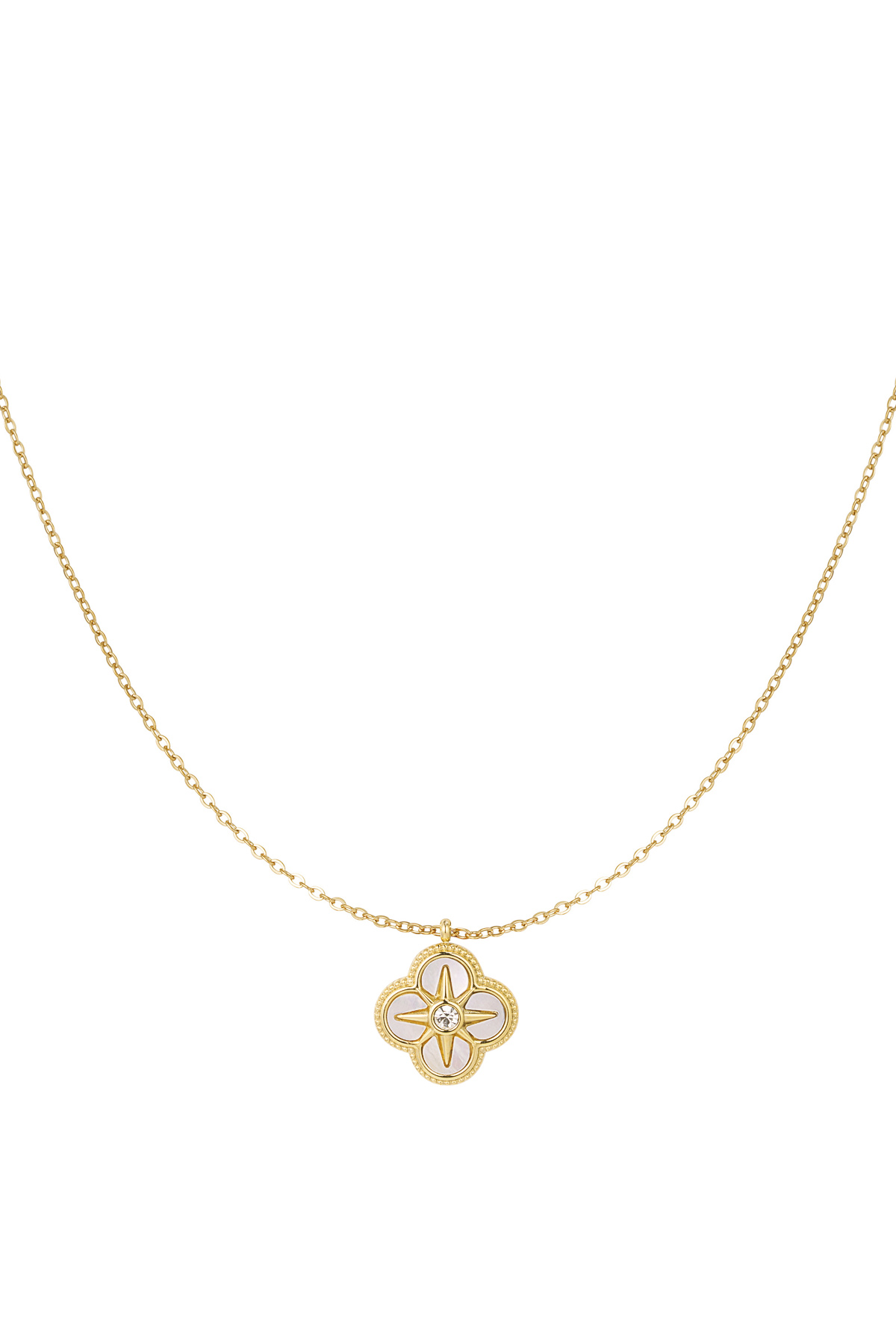 Necklace with flower and star - gold