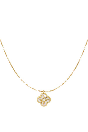 Halskette mit Blume und Stern - Gold h5 