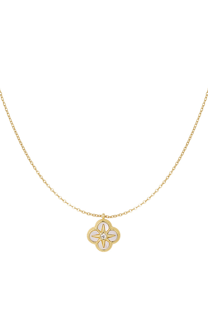 Necklace with flower and star - gold 