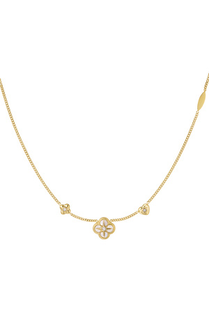 Necklace 3 clovers - gold h5 